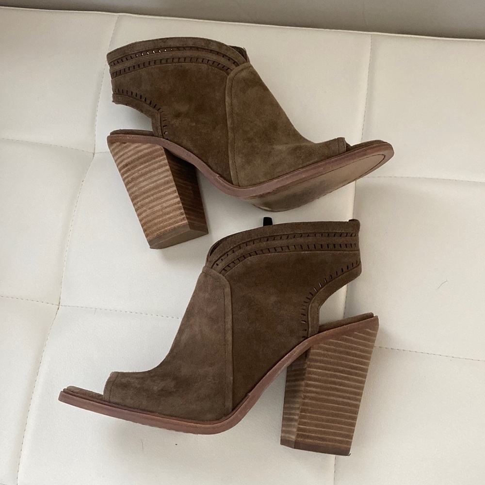 Vince Camuto Open Toed Suede Bootie - image 1